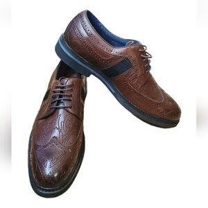 Robert Graham Oxford Wingtip Dress Shoes Men Sz 11 Brown Leather Lace Up RJ5310C